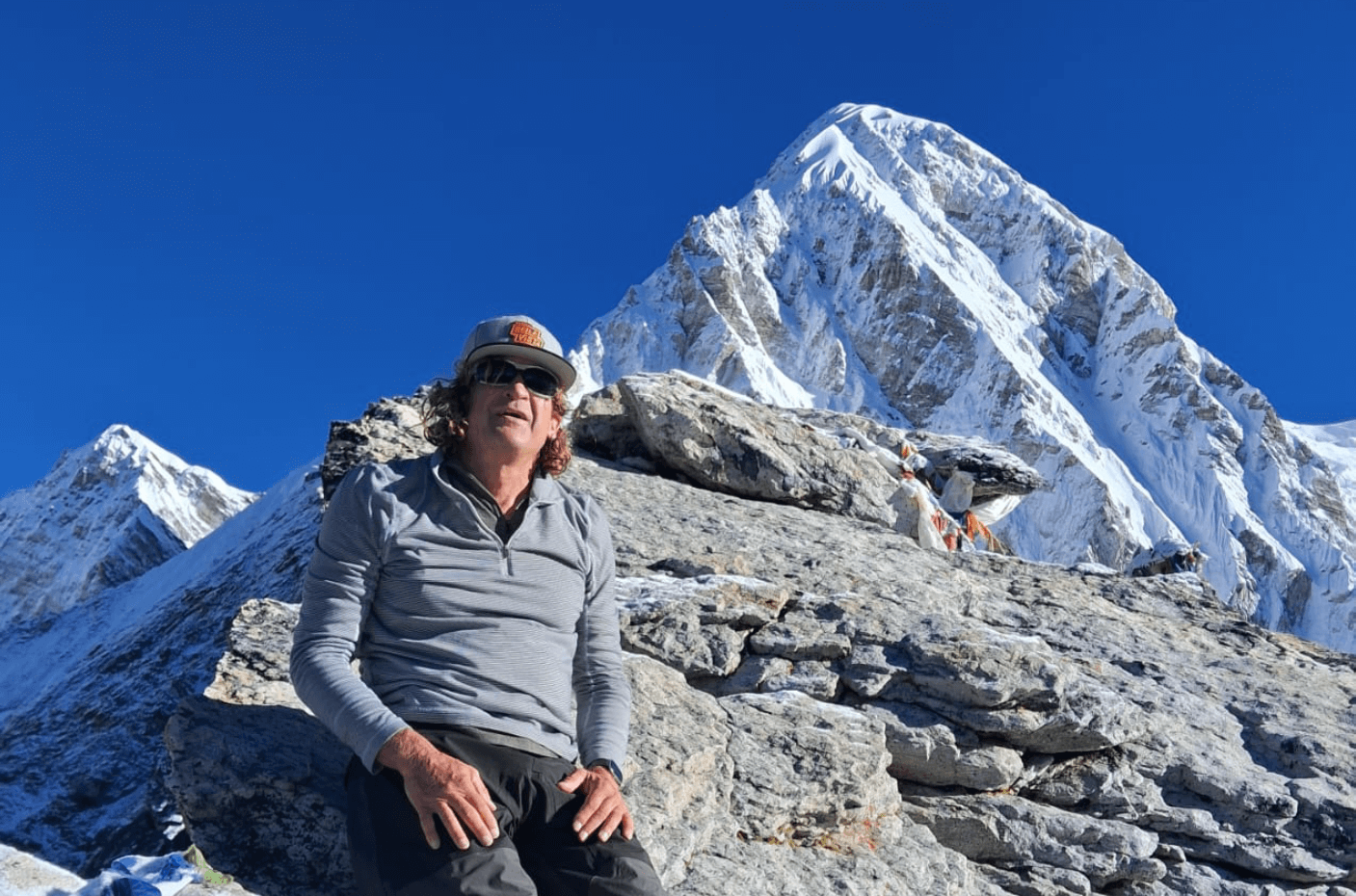 Heart attack survivor Tom Laszewski on mountain